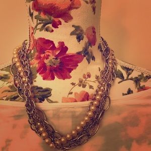 Necklace- rose and silver